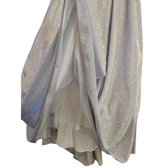 Betsy & Adam Galaxy Glitter Ball Gown A-Line Floor Length Gown Maxi Dress 14 - Picture 6 of 16